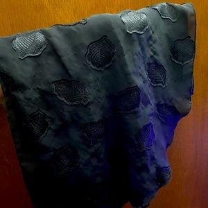 Gorgeous Handmade Black Leaf Scarf